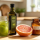 The best cold press masticating juicer pouring vibrant green cabbage and celery juice into a glass for chronic gastritis recovery.