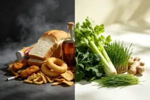 Toxic processed foods, refined wheat, and high-heat oils that accelerate liver cell damage and organ fibrosis