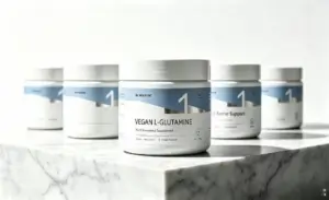 Top plant fermented vegan glutamine powder canisters for gut barrier support